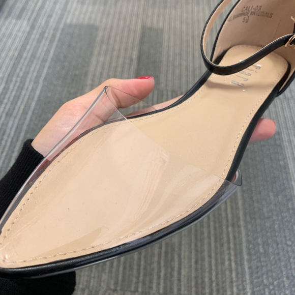 Black clear pointed toe sandal - Picture 4 of 5